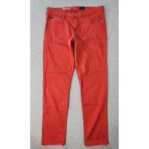 AG Adriano‎ Goldschemied Stevie Ankle Jeans Womens 32x28 Red Slim Straight ankle